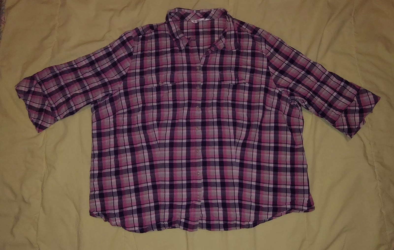Riders by Lee Pink Purple Button Down Shirt Western Size 3X