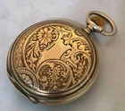 LONGINES POCKET WATCH SILVER CASE FULL HUNTER SCENE FLOWERS