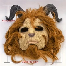 Beauty And The Beast Mask Horror Halloween Party Cosplay Prop for Adults