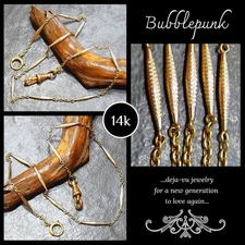 Vintage Antique Solid 14k Textured Elongated Link Watch Chain 5.7g ~ Estate D98