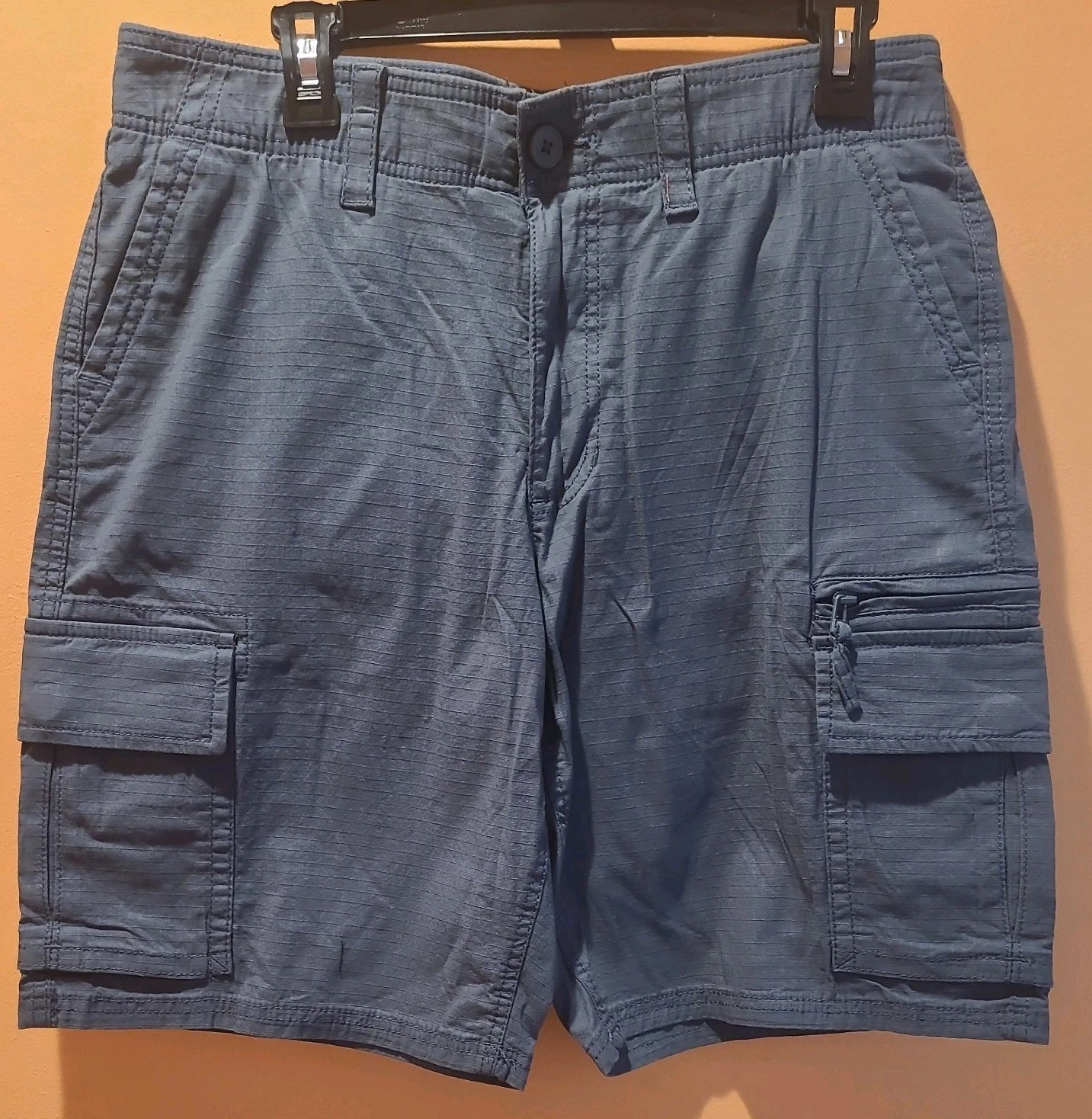 Mens Sonoma Flexwear Ripstop Cargo Shorts Underwater Green Stretchy Size 34 NWT