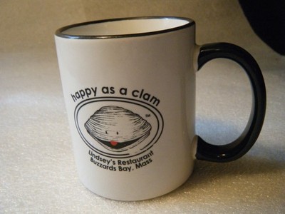 Lindsey's Restaurant Buzzards Bay Mass Happy as a Clam Coffee Mug