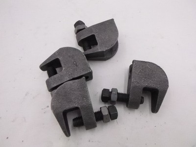4 Pack 3/4'' Black Malleable Iron Junior Beam Clamps Threaded Rod