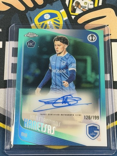 Konstantinos Karetsas 2025-26 Topps Chrome UCC Aqua Lava Auto RC /199 #CA-KK