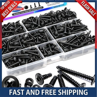 230PCS #8 Self Tapping Screws,410 Stainless Steel Self Tapping Screws for Metal,