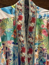 JOHNNY WAS COZUMEL ELIZA REVERSIBLE SILK KIMONO XLARGE RETAILS 798