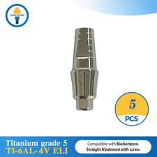 5 pcs Titanium straight abutment compatible with Biohorizons 3.5