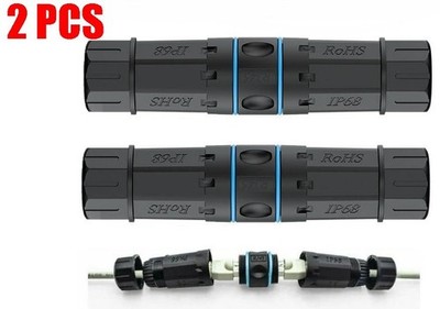 2 Pack CAT6 CAT5e RJ45 Inline Outdoor Waterproof Shielded Cable Extender Coupler
