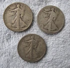 (3) 1920-S Walking Liberty Half Dollars Circulated