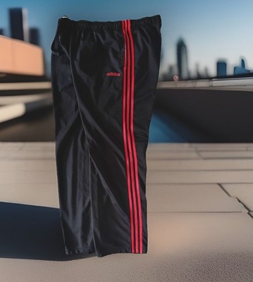 ADIDAS ORIGINALS SPELL-OUT LOGO JOGGER/SWEATPANTS BLACK/RED MENS SIZE 2XL