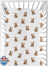 Sweet Jojo Designs Fitted Baby Crib Sheets Boho Teddy Bear for Boys or Girl