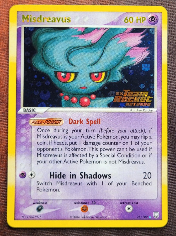 Misdreavus 25/109 Team Rocket Returns Reverse Holo NM