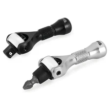Titan 1/4" Drive 90-Tooth Swivel and Ratcheting Bit Driver Nano Ratchets (2-Piec