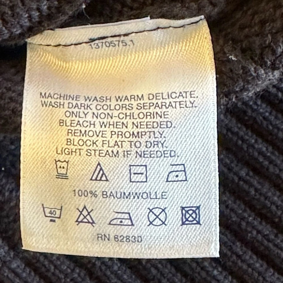 Lands’ End | Suéter tejido con cable cuello redondo 100 % algodón Drifter, talla M Foto 4 de 4