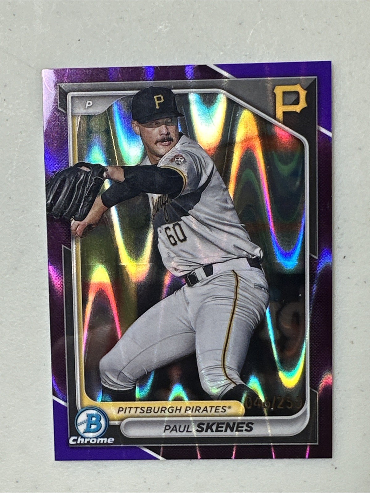 2024 Bowman Chrome Prospects Paul Skenes #BCP-125 Purple Raywave/250