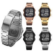 Orologio Uomo Retrò Lega Sport Impermeabile Orologio Elettronico Luminoso Watch