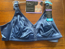 New Bali Navy DF3820 Double Support Cool Comfort Wirefree Bra 42C MSRP 44