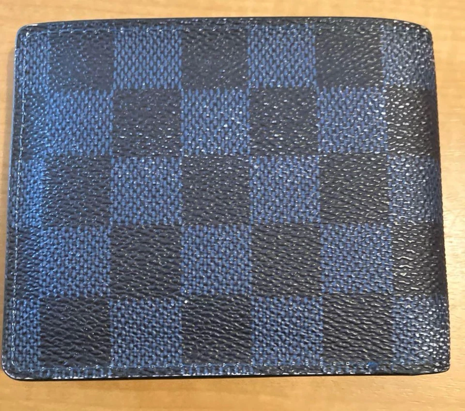 Authentic Louis Vuitton Damier Graphite 3D Multiple Wallet Navy Blue N60433 - Image 3 of 4