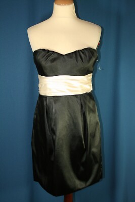Teeze Me, schwarz & cremefarbenes Bandeaukleid Größe 10, neu mit Etikett
