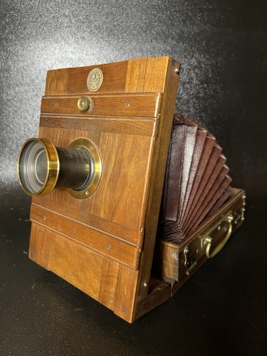 Jacques Garcin Lyon France Made Antique Wooden Bellows Field Camera Vintage Rare - Picture 2 of 15