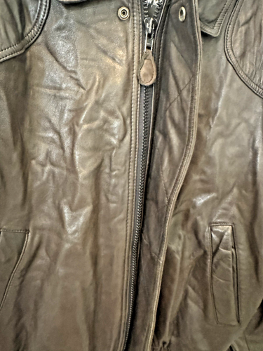Chaqueta Bomber De Colección Andrew Marc Additions Cuero Talla XL Marrón ¡Súper Suave! - Imagen 2 de 9
