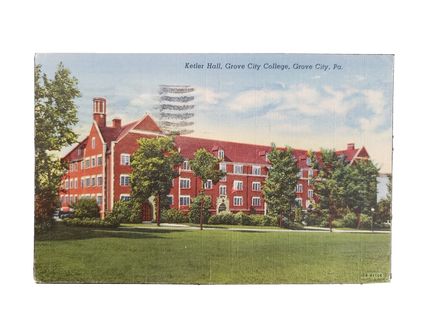1946 Vintage Post Card Ketler Hall, Grove City College, Grove City PA