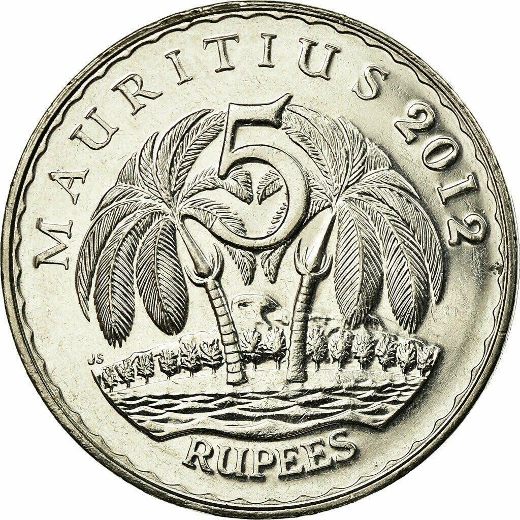 Mauritius 5 Rupees - Seewoosagur Ramgoolam | Palm Trees Coin KM56a