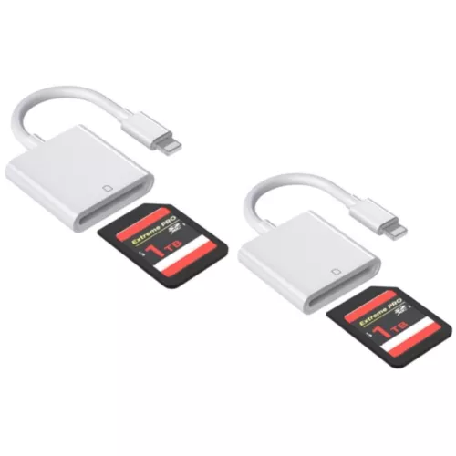 2PACK For iPhone SD Card Adapter Camera Reader for iPad iPhone