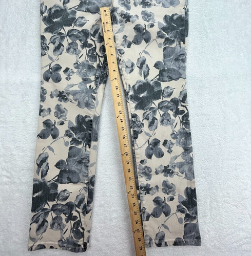 Chicos So Slimming Floral Print Straight Leg Mid Rise Denim Jeans Women S 1 (8) - Picture 6 of 10