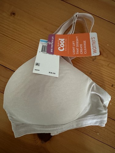 Warner's Play It Cool Bra 34C Tan Wireless Lift NWT Convertible #3281A Stretch - Picture 6 of 11