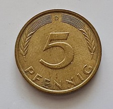COIN VINTAGE AUTHENTIC GERMANY 5 PFENNIG 1974