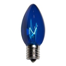 25 C9 Blue Incandescent Christmas Light Bulbs 7 Watt E17 Base