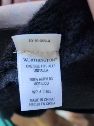 Worthington Full Wrap Shawl Black Womens One Size Fits All - Picture 6 of 6
