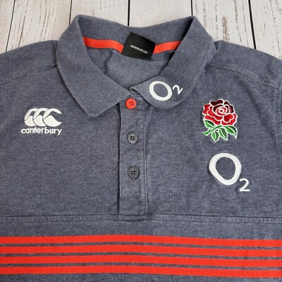 Canterbury of New Zealand England Rugby O2 Trikot Jersey Polo Shirt Mens Large