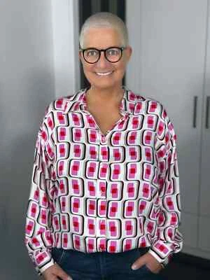 Emily Van Den Bergh - Oversize Hemdbluse Retro / pink-rot - Bild 1 von 4