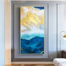 Pure Hand Painted Abstract Oil Painting Living Room Gold Foil Modern Decorative