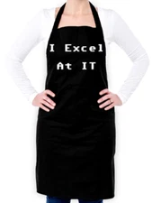 I Excel at IT Unisex Apron - Geek - Nerd - Computer - Technology - Funny - Pun