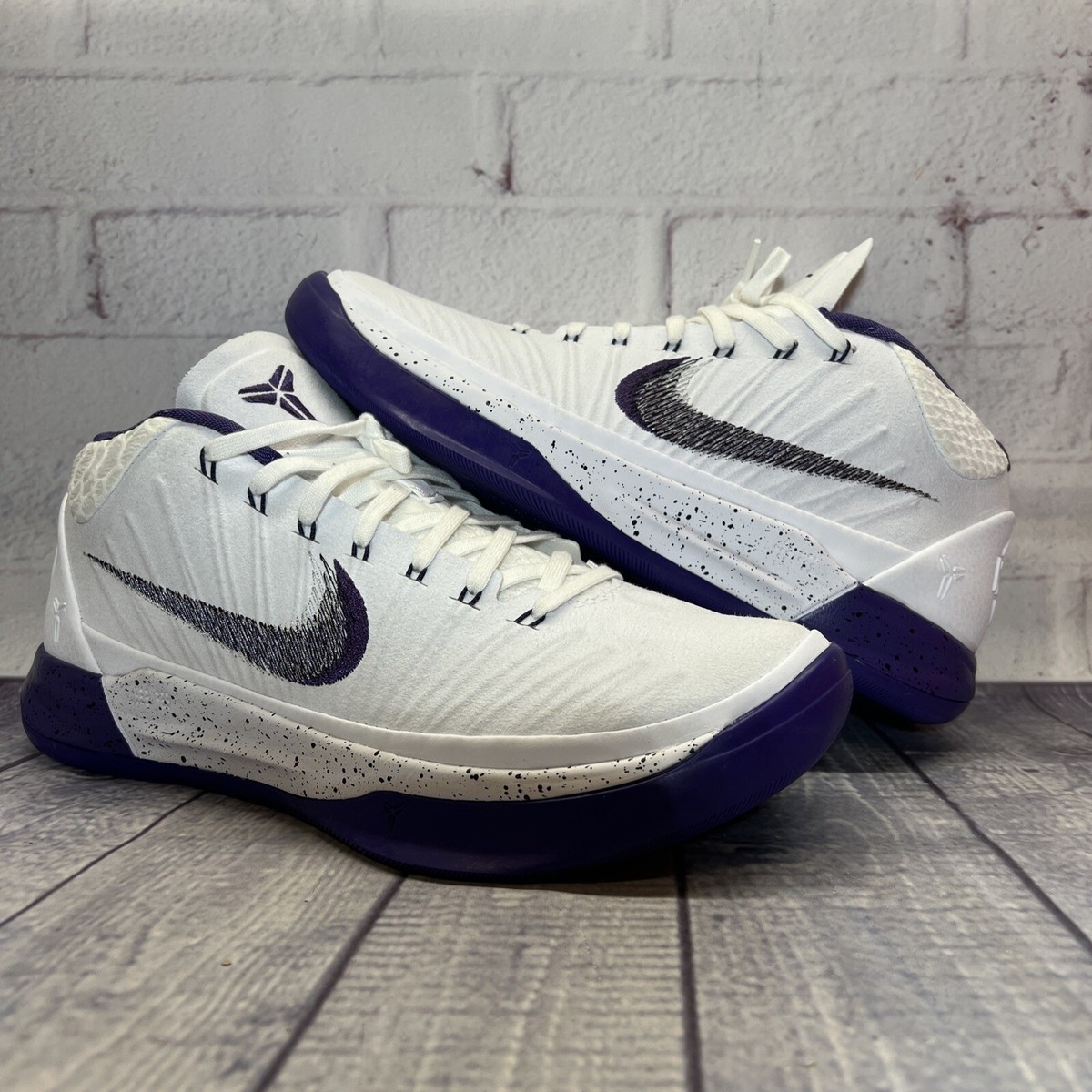 Nike Kobe AD White Purple Basketball Shoes 922482-100 Men's Nike Kobe AD White Purple Basketball Shoes 922482-100 Men's