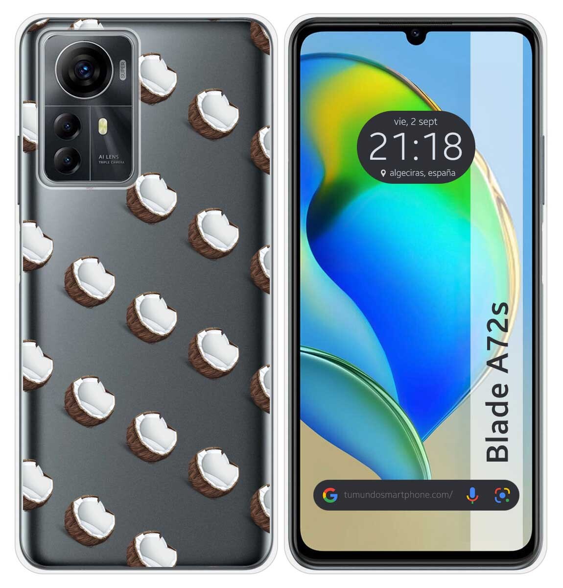 Cover Silicone per ZTE Blade A72s Disegno Cocos Disegni