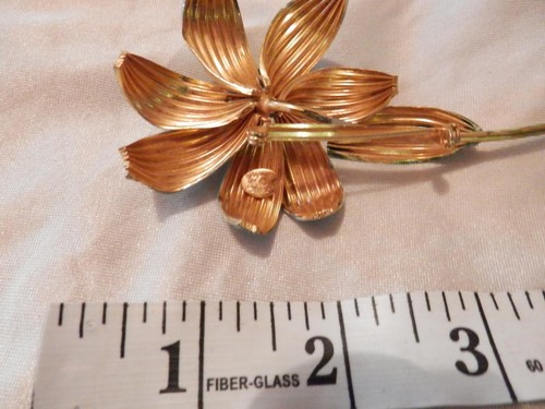 Original von Robert signierte Vintage 60er LG blaue Emaille Blume Brosche 22n4 - Bild 6 von 7