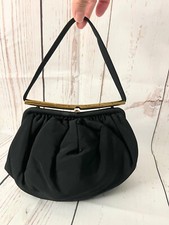 Vintage Black Frame Evening Bag w/built in Kiss Lock Coin Purse