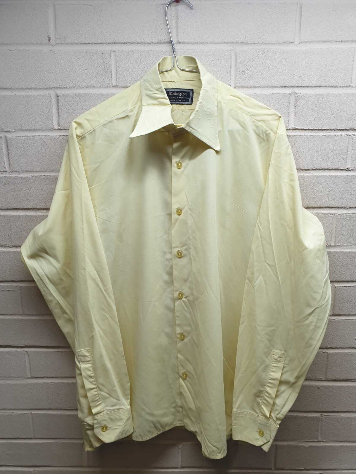 FILA Camicia formale The Saville Row Burlington vintage uomo gialla manica lunga 15 5 pollici