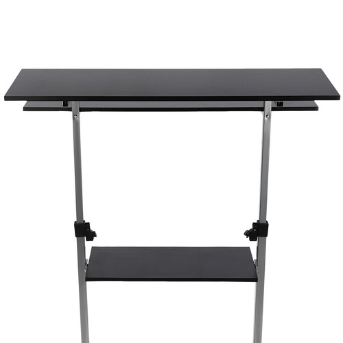 Höhenverstellbarer Computertisch Rollbar Laptoptisch Mobil Stehpult Büro - Bild 14 von 22