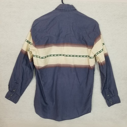 ROPER Border Colorblock Button Collar Western Shirt Long Sleeve Blue Size ? - Afbeelding 3 van 4