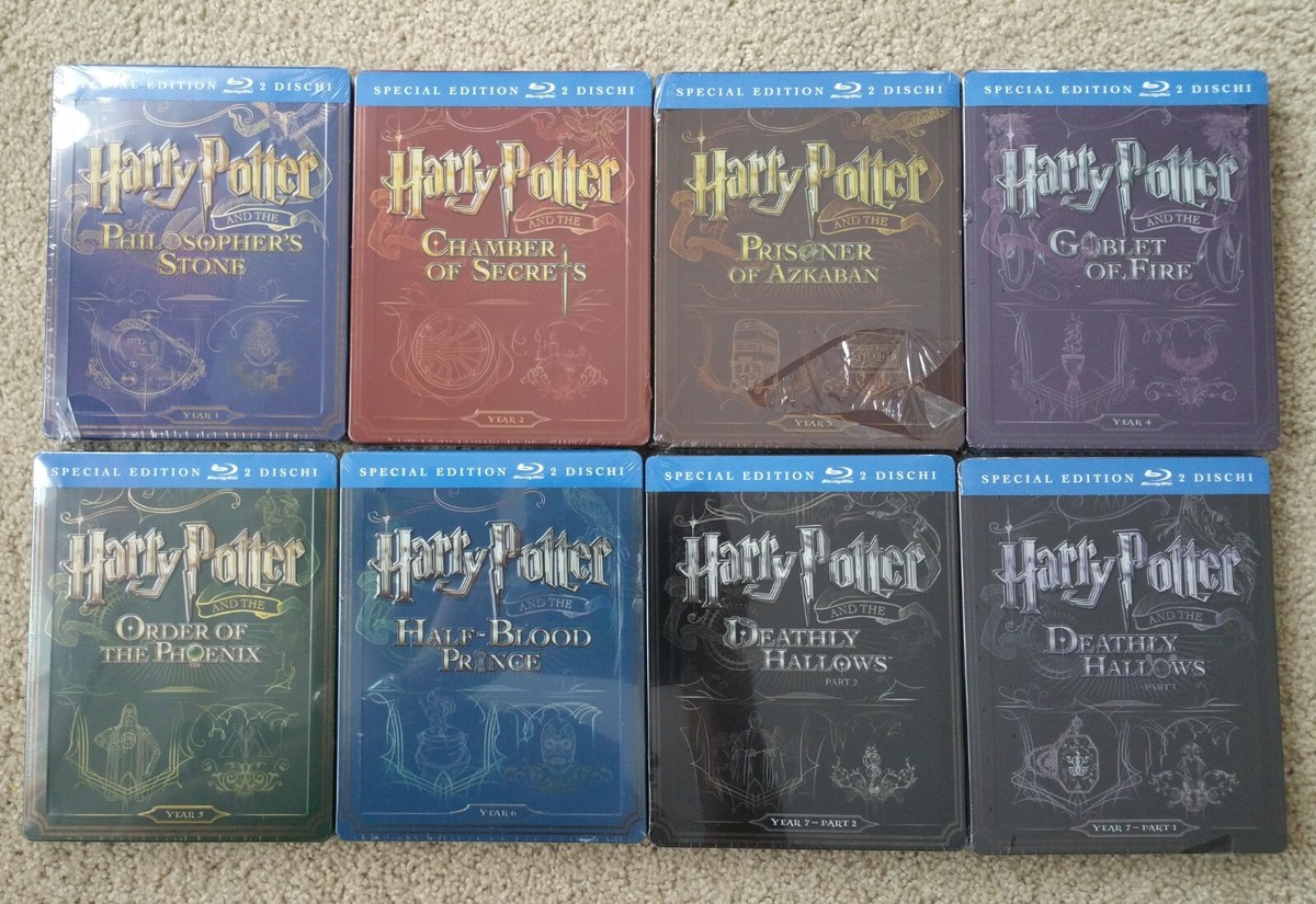 Harry Potter シリーズスチールブック仕様ブルーレイ 8枚セット ハリポタ8作品収録の新スチールブックUHD BD。1,000セット限定で