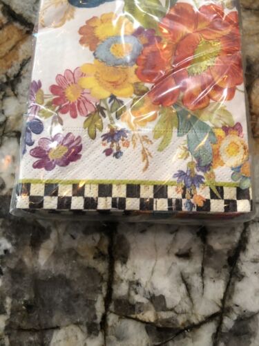 MacKenzie-Childs Flower Market White Guest Towels Paper Napkins 15 NIP - Picture 14 of 16