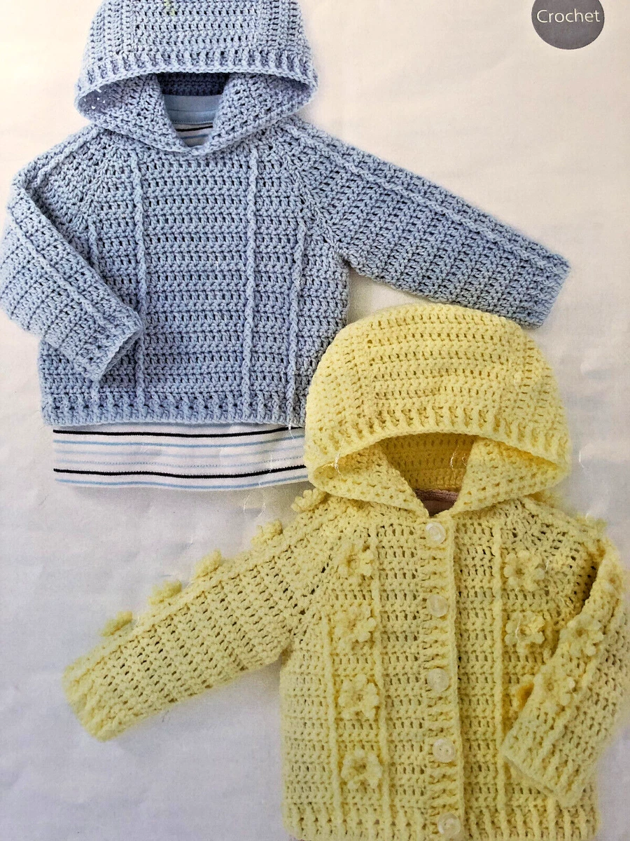 CROCHET PATTERN BABY GIRLS BOYS 0 7 yrs CARDIGAN JUMPER DK Patt