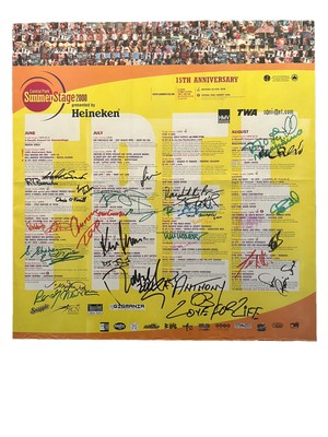 Central Park SummerStage 2000 Signed Schedule Framed (Randy Newman, La Ley, etc.