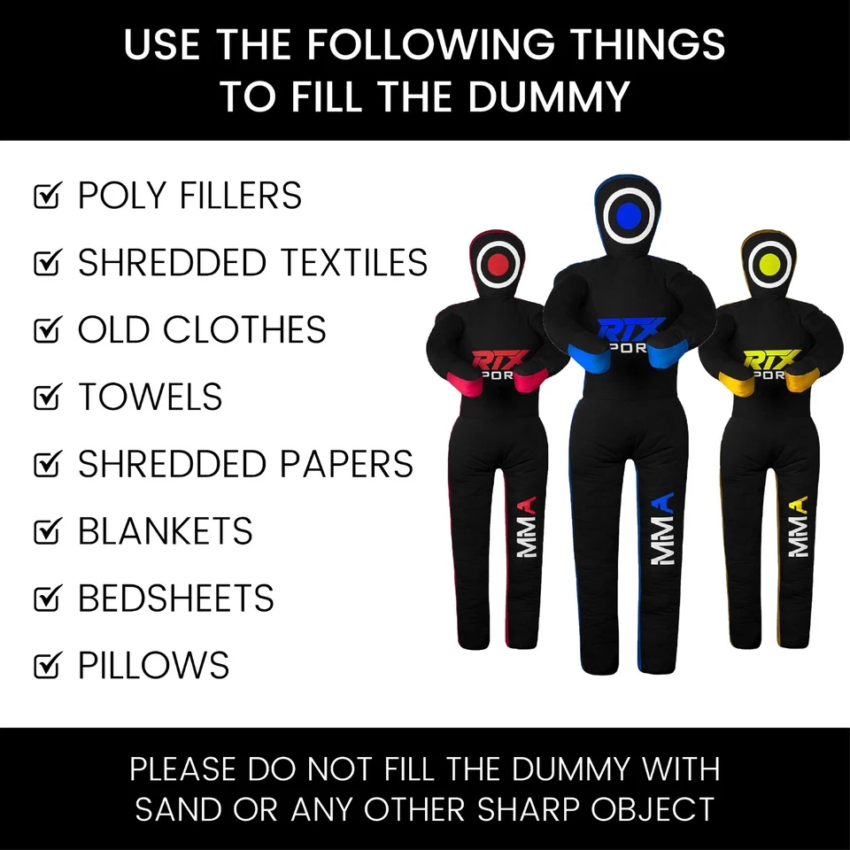 RTX Sports MMA Judo Grappling Dummy - Punch Bag - Stehende Canvas Ungefüllt - Bild 2 von 4
