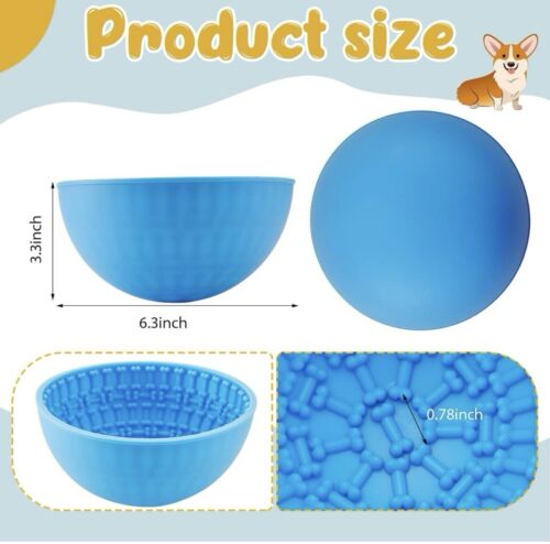 NEW Silicone Dog Lick Bowl Pet Interactive Aides Digestion Slow Feeder Bowl - Picture 2 of 6